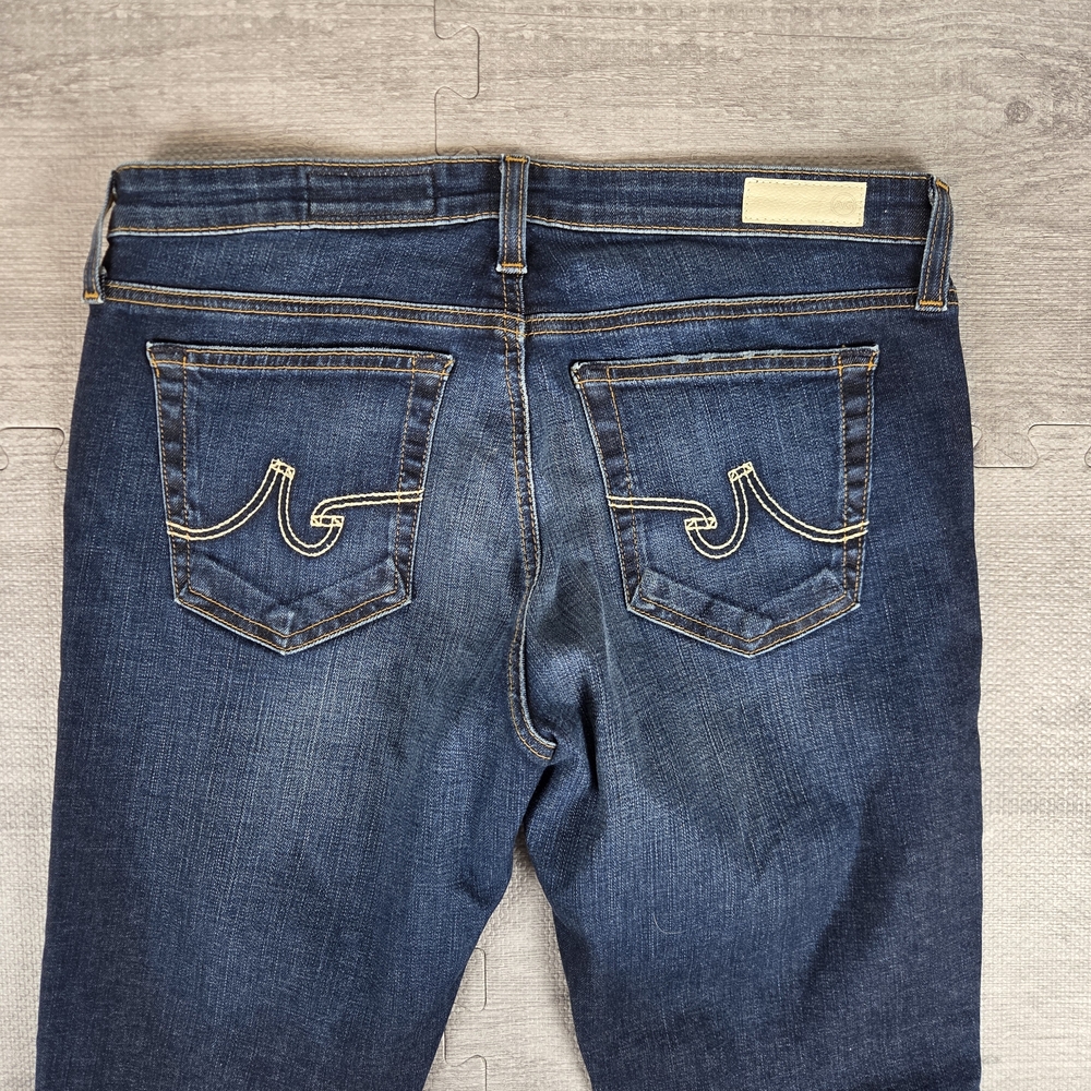 AG Adriano Goldschmied Legging Super Skinny Jeans Womens 30R Dark Wash Distresse - Picture 6 of 9